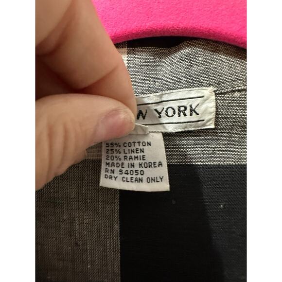 Vintage Jones New York Women's Cotton Blend Plaid Blazer Dress Size Medium - Picture 5 of 7